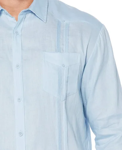 Vista 5 de Cubavera Men's 100% Linen Four-Pocket Long Sleeve Button Down Guayabera Shirt (Size Small - 5X Big & Tall)