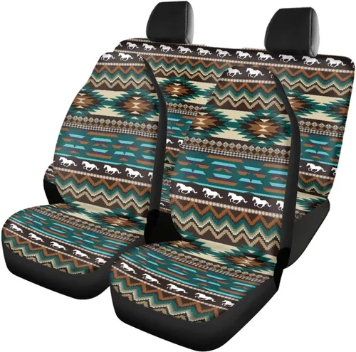 Vista 18 de Howilath 250 USA Anniversary - Juego de 4 fundas de asiento de automóvil de ajuste universal para asientos delanteros y traseros para uso en todas