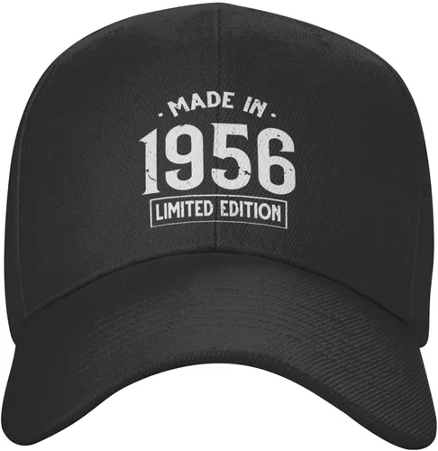 Vista 2 de Hecho en 1956 Cumpleaños Edición Limitada Sombrero Negro Gorra de Béisbol Moda Cool