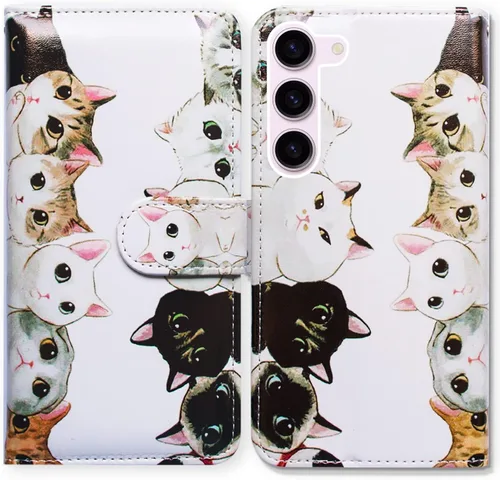 Vista 30 de Bcov Funda para Samsung Galaxy S23 Plus, de piel con tapa y soporte para tarjeta y soporte para Samsung Galaxy S23 Plus Patrón de pájaro negro.