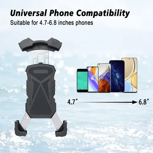 Vista 6 de Soporte para teléfono para carrito de golf, soporte ajustable para teléfono celular para carrito de golf, carrito de empuje, palo de golf, asta