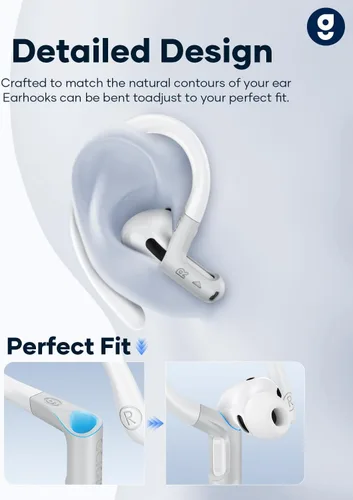 Vista 5 de Gcioii Ganchos para las orejas de aleación de titanio con memoria para AirPods Pro 3/Pro 2/Pro 1 y AirPods 3, accesorios deportivos antideslizantes