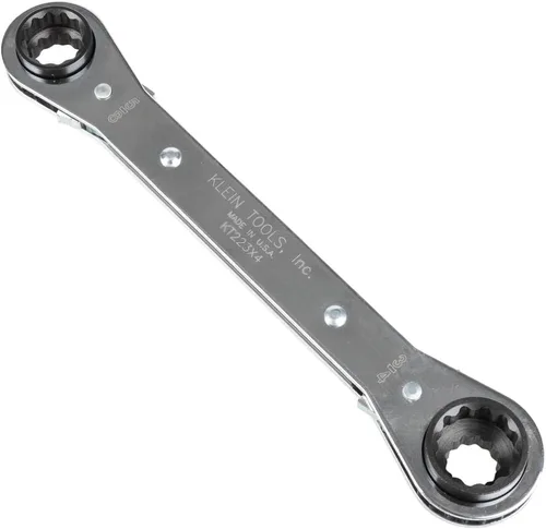 Vista 3 de Klein Tools KT223X4 Lineman's Ratcheting 4-In-1 Llave de caja, fabricada en Estados Unidos, enchufes de 1/2, 9/16, 5/8 y 3/4 pulgadas