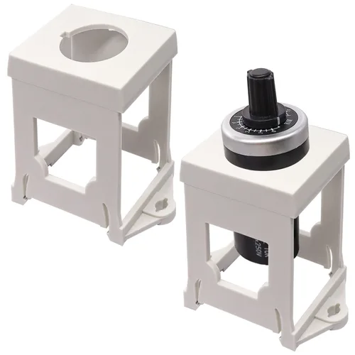 Vista 7 de Taiss 2 piezas de interruptor de botón DIN Rail soporte de montaje para pulsadores 0.866 in de diámetro, potenciómetro DIN Rail adaptador de montaje