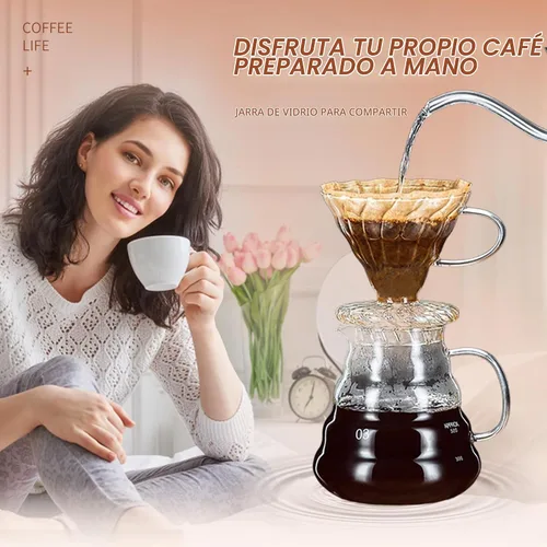 Vista 2 de Servidor de Café de Vidrio para Cafetera de Goteo, Jarra de Café de Vidrio Estándar, Cafetera con Tapa, Transparente, 02 600ml (20oz)