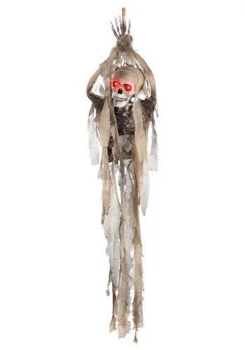 Vista 4 de Decoración Colgante Animada de Esqueleto para Halloween de 2.5FT Multicolor