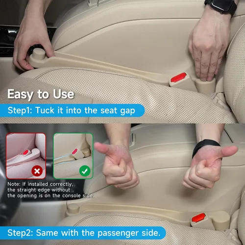 Vista 9 de Givifive Juego de 2 rellenos de espacio para asiento de automóvil, espuma suave, multifuncional, con organizador y función de gancho, tapón