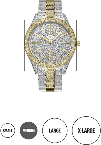 Vista 3 de JBW Reloj de pulsera de lujo para mujer Cristal de 012 quilates con brazalete de eslabones de acero inoxidable