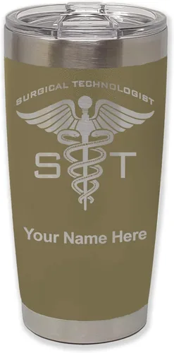 Vista 36 de LaserGram Vaso aislado al vacío de 20 onzas, ST Surgical Technologist, grabado personalizado incluido (gris)