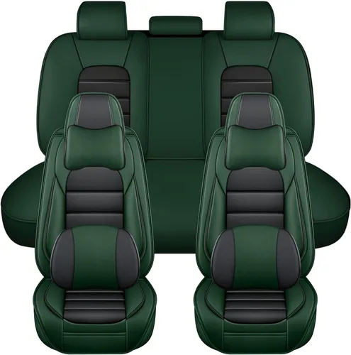 Vista 25 de Fundas de asiento para Chevrolet Chevy Aveo 2004-2011, funda de asiento de automóvil de piel sintética, compatible con bolsa de aire, protector
