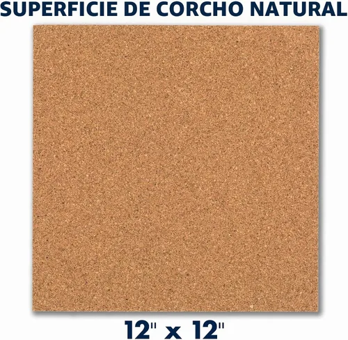 Vista 4 de Cuarteto de azulejos de corcho, paneles de corcho para pizarra 12 x 12 x 3/16 pulgadas, natural, paquete de 8 (108)