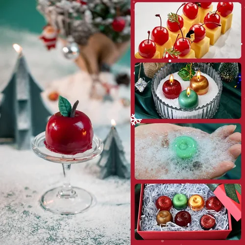 Vista 4 de Molde de silicona de manzana, moldes para pastel de mousse con forma de 15 cavidades