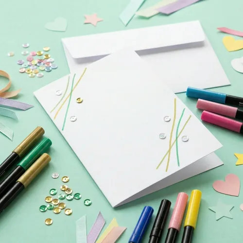 Vista 3 de Tarjetas blancas pesadas en blanco con sobres blancos, tarjetas de felicitación de 4.25 x 5.5 pulgadas, tarjetas en blanco y sobres, tarjetas
