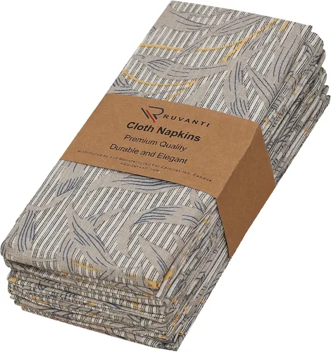 Vista 51 de Ruvanti - Servilletas de tela, paquete de 6, 45x45 centímetros, 100% algodón, lavables, suaves y absorbentes, perfectas para bodas, cenas de Belleza
