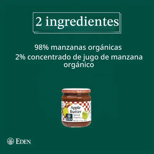 Vista 3 de Eden Foods Mantequilla de manzana orgánica, 17 onzas