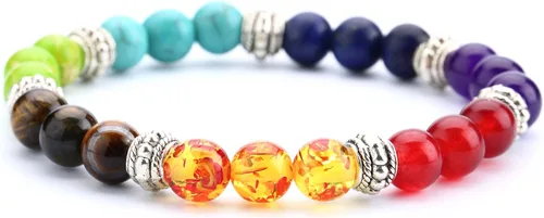 Vista 13 de Men Women 8mm Lava Rock 7 Chakra Beads Chakra Bracelet Chakra A-Lava