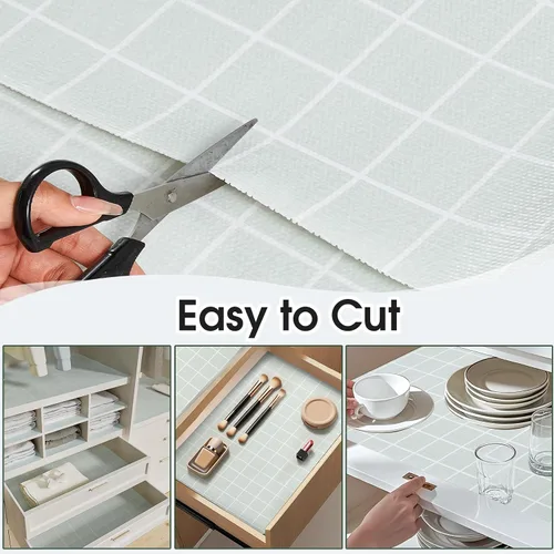 Vista 4 de Revestimiento de cajones y estantes para armarios de cocina, revestimiento de gabinetes no adhesivo, revestimiento de papel antideslizante, grueso