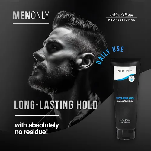 Vista 2 de Mon Platin Gel de peinado para hombre con jojoba y caviar negro, gel para el cabello para hombre con caviar negro y jojoba, fijación fuerte, fórmula