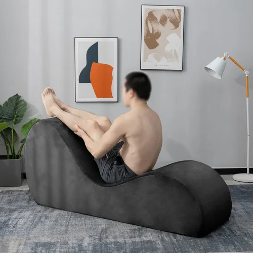 Vista 4 de Zenosyne Silla de yoga con funda lavable, bolsillos laterales, parte inferior antideslizante para dormitorio, silla de yoga para relajación