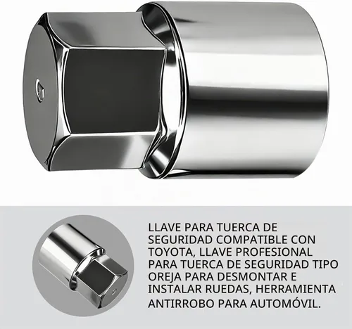 Vista 6 de Herramienta de extracción de tuerca de bloqueo de rueda para Toyota Lexus Tacoma Senna, llave de enchufe de tuercas de seguridad, antirrobo en D
