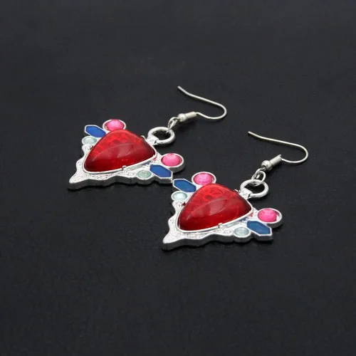 Vista 9 de JJBA JoJo Kakyoin - Aretes colgantes de cerezo con diseño de anime, regalo para mujer