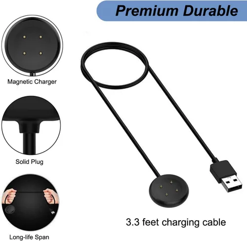 Vista 4 de Cargador magnético de repuesto para Pixel Watch 2/3 para Google Pixel Watch 2/3 (negro y blanco, USB tipo A)