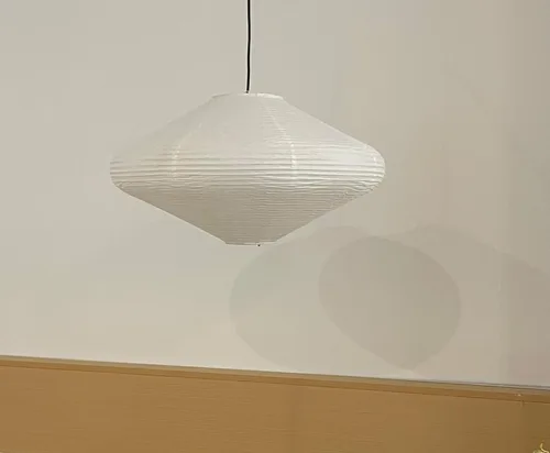 Vista 4 de Lámparas colgantes de papel de 19.69 pulgadas, pantallas colgantes de arroz (19.7 in), pantalla minimalista de papel de arroz blanco, linternas