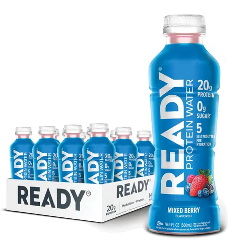 Vista 17 de Ready Protein Water - Agua con 0.53 onzas (15 g) de proteínas de suero de leche, sin azúcar, 12 unidades, 16.9 onzas líquidas cada una.