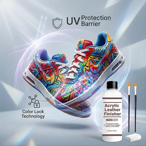 Vista 5 de Acabado de cuero acrílico mate de 5 capas, capa flexible transparente para protección de zapatos de cuero (antidesgaste y antioxidación), acabado
