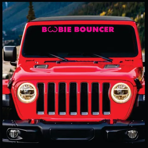 Vista 7 de Sticker Connection Banner para parabrisas Boobie Bouncer Divertida calcomanía troquelada para Jeep Wrangler, calcomanía de parachoques