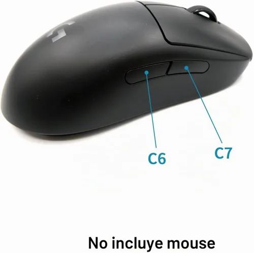 Vista 4 de Nueva cubierta lateral para llave lateral (G4 G5 C6 C7) con patas de ratón de repuesto para mouse Logitech G Pro Wireless Gaming Mouse