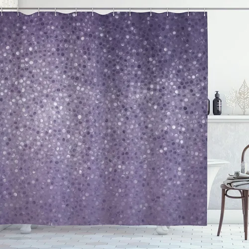 Vista 34 de Ambesonne Decor Collection cortina para regadera de baño de poliéster