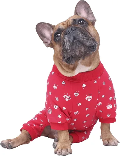 Vista 9 de iChoue - Pijamas y monos para mascotas, traje de cuerpo entero para perros medianos y grandes como para Corgi, Shiba Inu, Bulldog francés, Pug