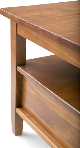 Vista 7 de SIMPLIHOME Warm Shaker - Mesa de centro de madera maciza de 48 pulgadas de ancho, color marrón