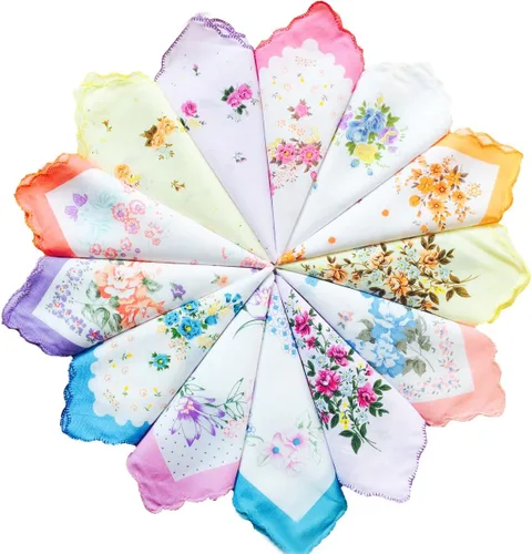 Vista 3 de CoCoUSM Pañuelos de algodón con estampado floral vintage para mujer a granel