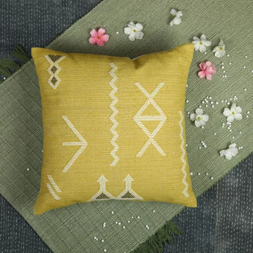 Vista 2 de Trade Star Hermosa Funda de Cojín Artesanal de Granja Funda de Cojín de Kilim Sabra 100% Algodón Funda de Cojín de Diseño para Decoración de Otoño