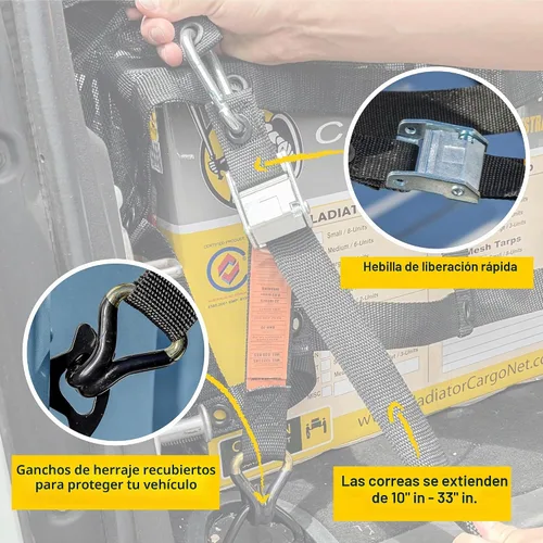 Vista 4 de Red de carga impermeable de gladiador – Lona resistente para camioneta, cubierta impermeable, accesorios para barco, perfecta para pesca
