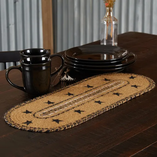 Vista 11 de VHC Brands Kettle Grove - Camino de mesa ovalado con textura de yute primitivo, color bronceado, a rayas, 8 x 24 pulgadas