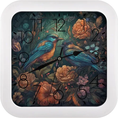 Vista 18 de 10" Square Modern Wall Clock,Animal Cockerel Print Kitchen Clocks Wall Battery Operated,Silent Non Ticking Unique Funny Cute Wall Clock for Living