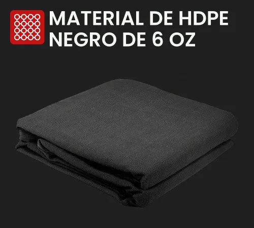 Vista 5 de Lona de malla negra 70% con ojales., Negro