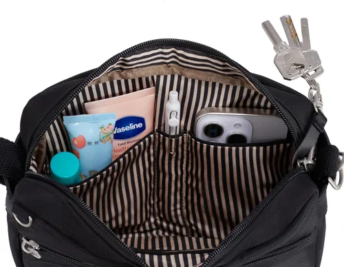 Vista 10 de Travelon - Bolso bandolera Heritage antirrobo, pequeño Negro
