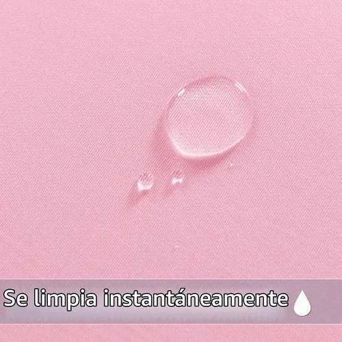 Vista 5 de Obstal - Mantel redondo ajustable, reversible, impermeable, antimanchas, elástico, fácil de limpiar, para exteriores e interiores, para mesas Rosa