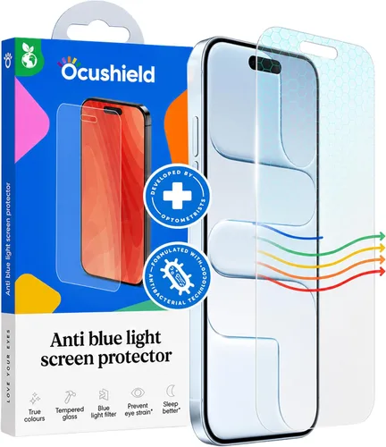 Vista 12 de Ocushield - Protector de pantalla de vidrio templado anti luz azul para iPhone 7 Plus iPhone 8 Plus - Protege tus ojos, reduce las migrañas