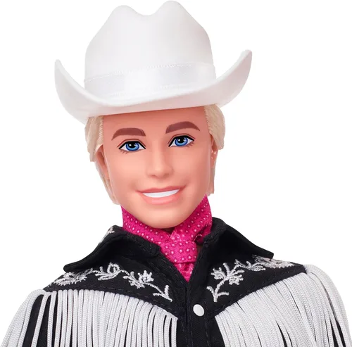 Vista 5 de Barbie Muñeca Ken coleccionable de la película con traje occidental blanco y negro (exclusiva)