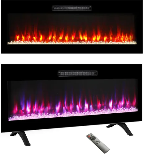 Vista 11 de Chimenea eléctrica de 36", 16 llamas ajustables, independiente/montada en pared/empotrada, inserto de chimenea de 1400W, chimenea eléctrica de pared