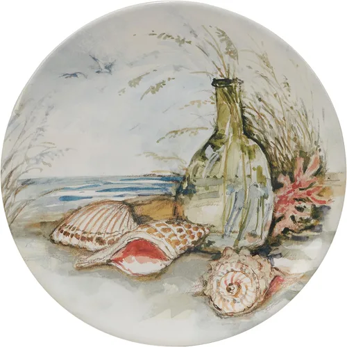 Vista 5 de Certified International Coastal Landscape - Juego de 4 platos para ensalada/postre de 9 pulgadas, diseños surtidos, multicolor, mediano, juego de 4