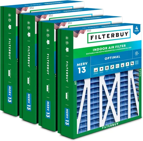 Vista 15 de Filterbuy Filtro de aire 10x17x2 MERV 13 Defensa Óptima contra Humo y Alergias (Paquete de 4), Filtros Exteriores Plisados Electrostáticos