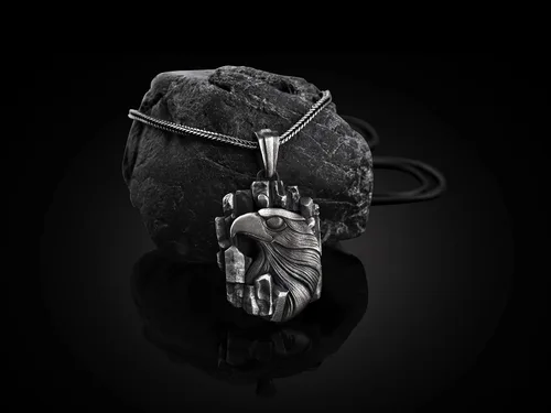 Vista 2 de BySilverStone Jewelry - Collar para hombre de águila, collar de pájaro de presa para hombre, colgante de águila con encanto, collar de águila
