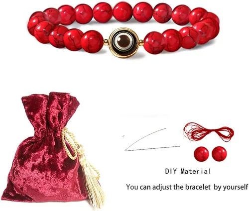 Vista 6 de L&C Feng Shui - Pulsera de obsidiana negra 0.315 pulgadas y 0.394 pulgadas para mujer y hombre, pulsera de cristal de obsidiana negra natural
