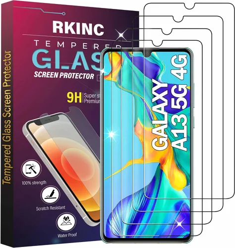 Vista 24 de RKINC Protector de pantalla [paquete de 4] para Samsung Galaxy A12 / Galaxy A02S / A12 Nacho, protector de pantalla de vidrio templado, 0.013 in